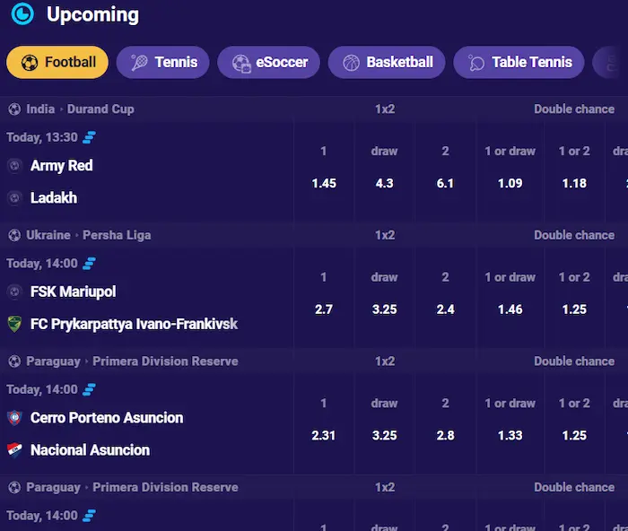 LaLa Bet Casino sport events