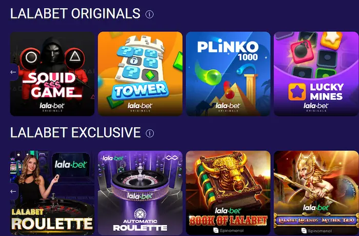 LaLa Bet Casino games